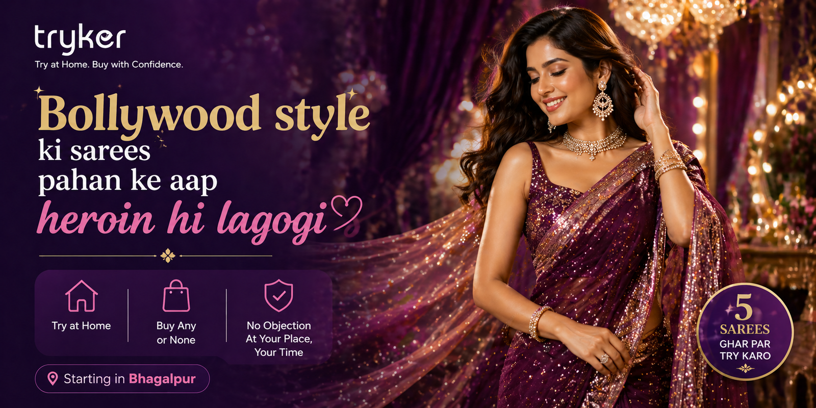 Bollywood style ki sarees pahan ke aap heroin hi lagogi